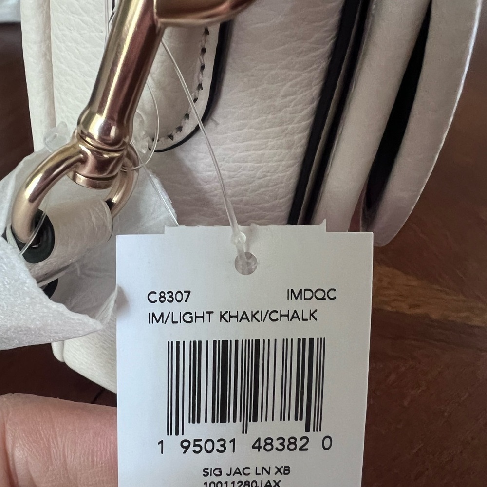Coach Lonnie Tan and White Crossbody Bag with Signature Canvas NWT - Picture 5 of 9